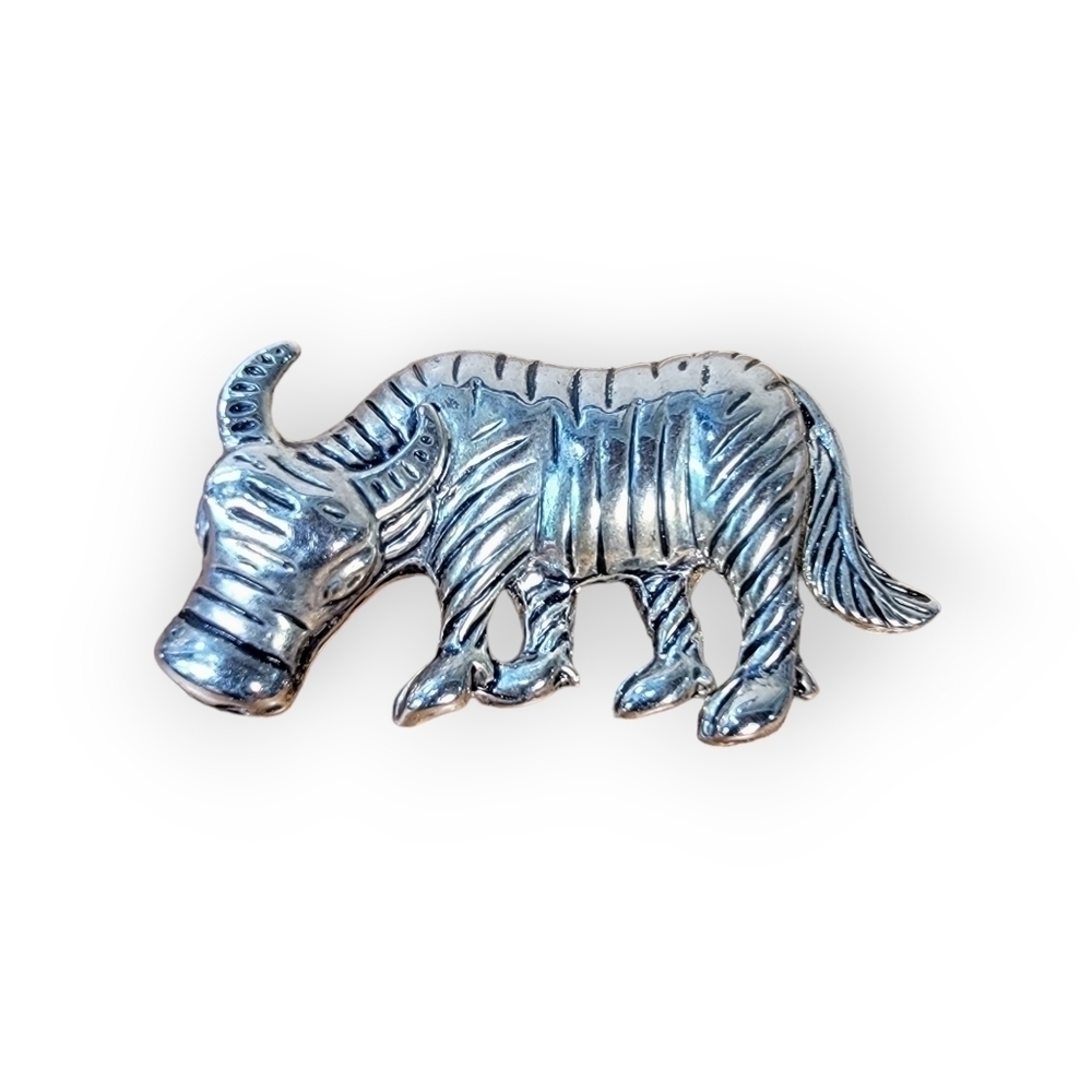 Vintage Buffalo Brooch Pin Metal 1970s - Picture 11 of 11